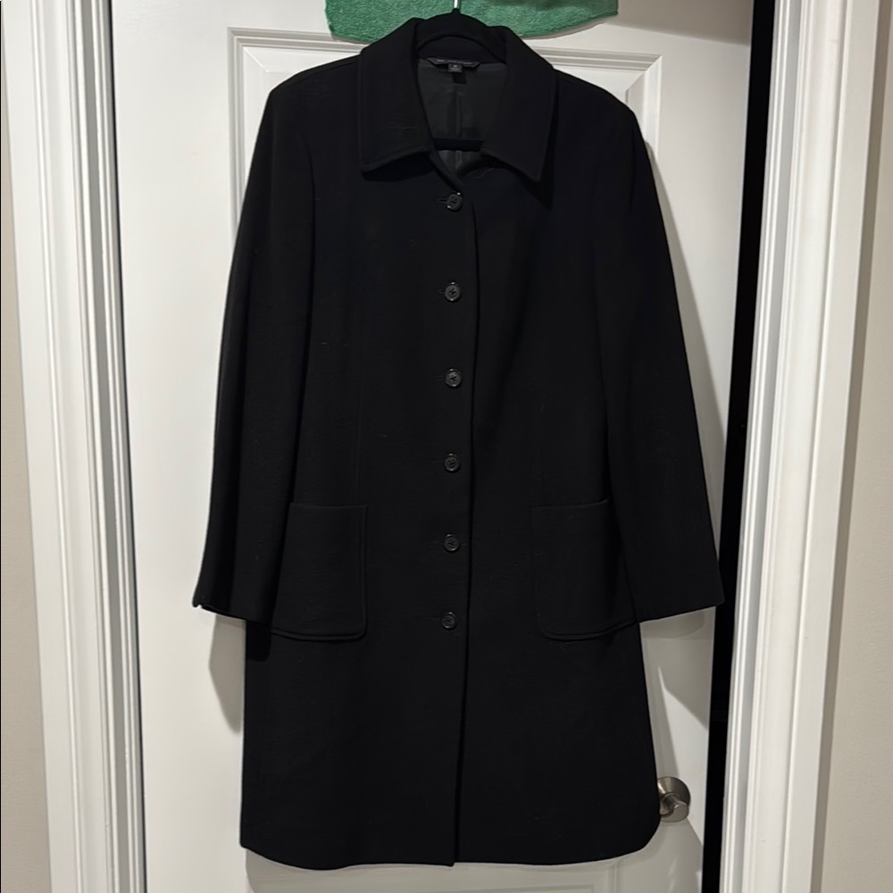 Brooks Brothers Black Wool/Cashmere Coat NWOT
